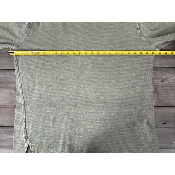 We the Free Free People Green Distressed Lagenlook Boho Long Sleeved Oversized T - Picture 7 of 8